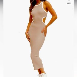NauLon Women’s sexy Cut Out Waist Open Back Bodycon Dress